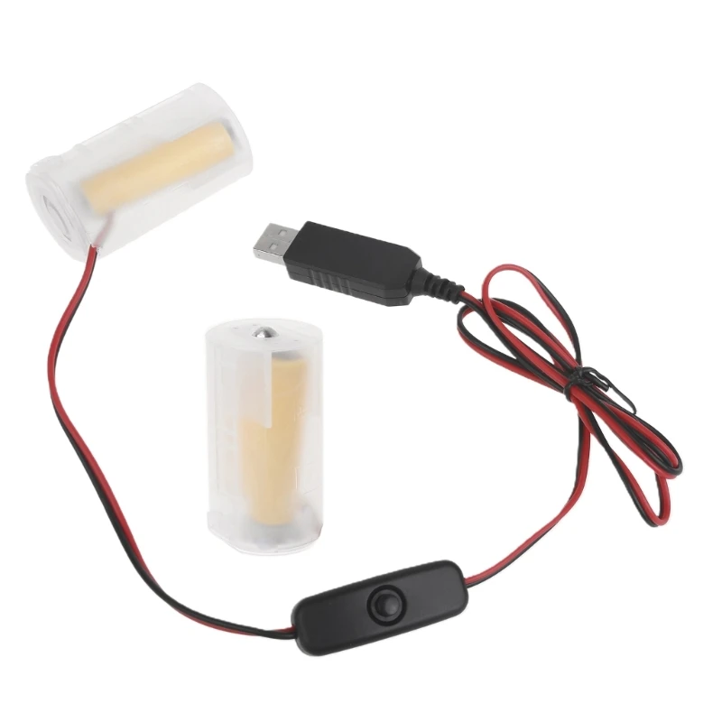 

DXAB Universal 3V D Size Battery Eliminators Power Supply Cable to 2Pcs 1.5V LR20 D