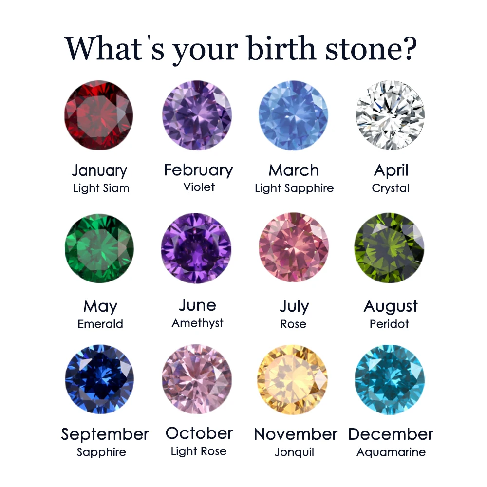 2023 Custom 12 Birthstone Name Necklace Personalize Stainless Steel Gold Plated Zircon Crystal Birth Month Necklace Jewelry Gift