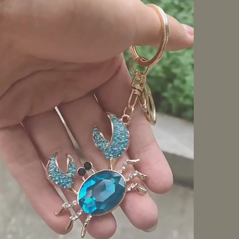 Adorable Turtle Keychain with Shiny Gemstones Stylish Key Chains Bag Accessory for Ladies and Teens