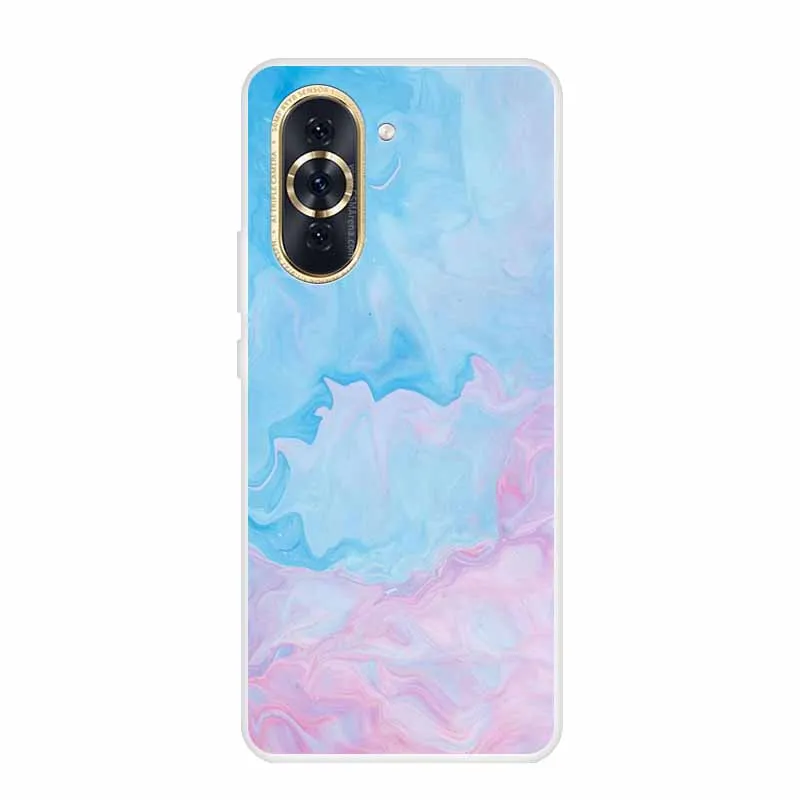 Huawei Nova 10 Pro Clear Marble Soft TPU Silicone Back Cover – Elegant Protective Case