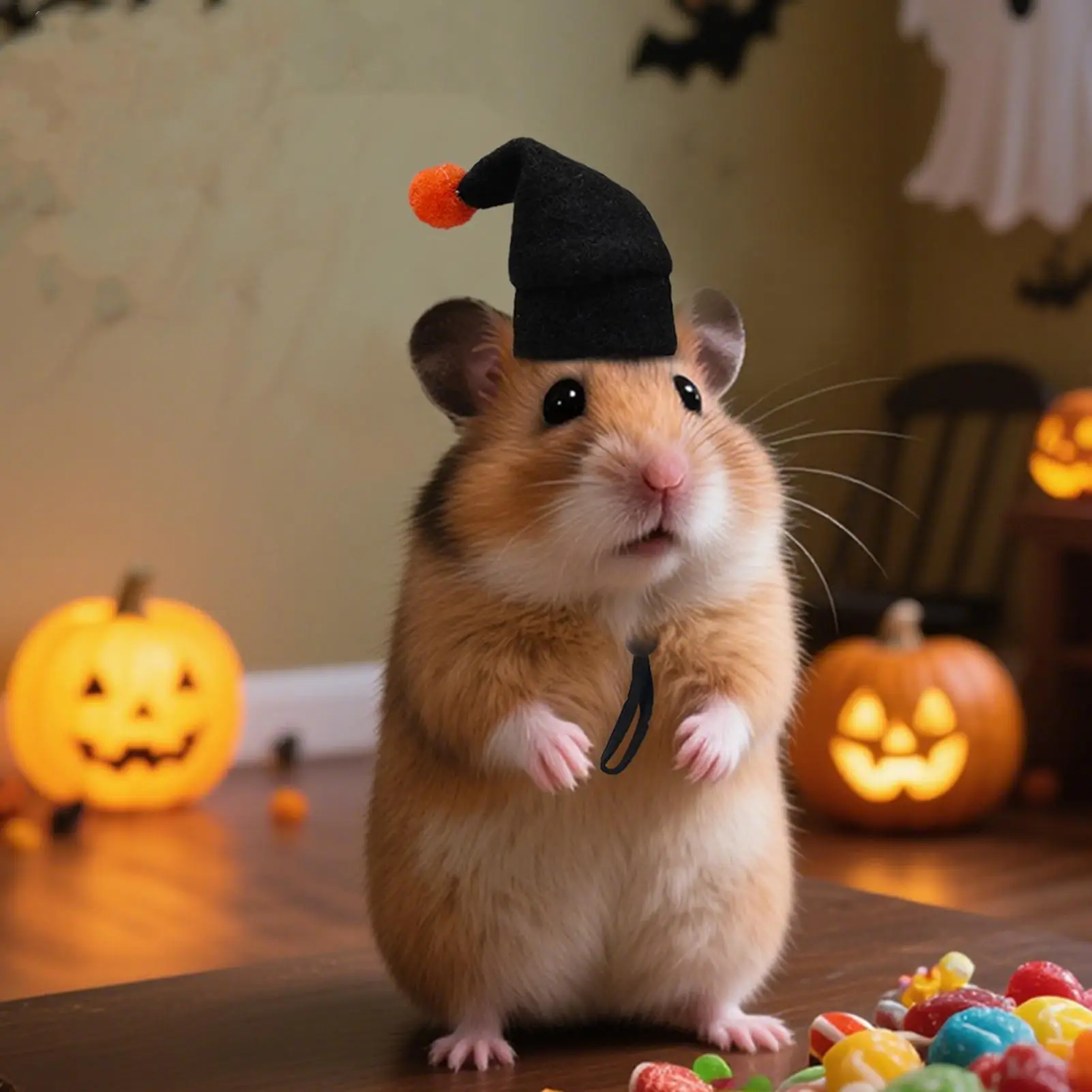 Mini Witch Hat for Hamster Adjustable Pet Headgear Scarf Rat Hats Halloween Cosplay party Clothing guinea pigs assessories