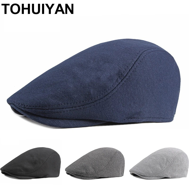TOHUIYAN Spring Cotton Men Hat Boina Hombre Newsboy Caps England