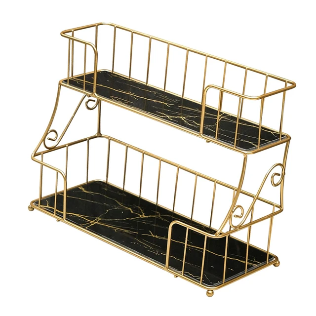 Bathroom Organizer Countertop Gold, 2 Tier Bathroom Vanity Organizer Makeup  Shelf Removable Tier Tray for Dresser,Bedroom - AliExpress