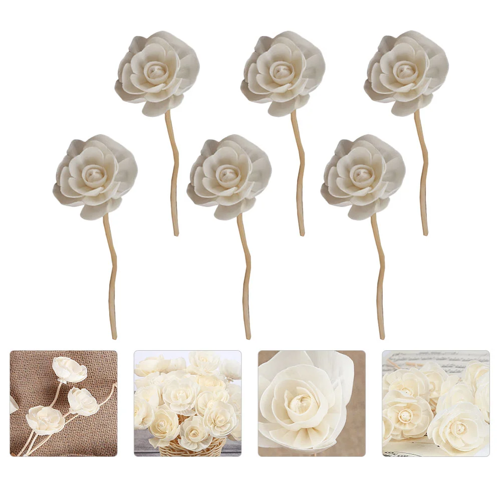 6 Pcs Rattan Sola Flower Fragrance Sticks Aroma Sonagli Diffusore Aromaterapia Fiori Profumo Canna Di Legno