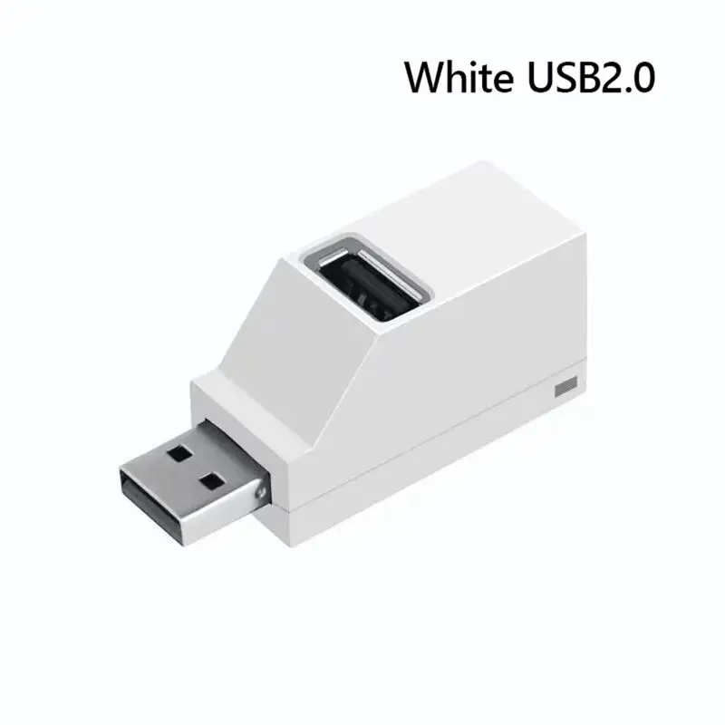 【ABDH】 USB 2.0 허브 어댑터 확장기 미니 스플리터 박스 PC 노트북 휴대폰용 3포트 고속 U 디스크 리더기, 화이트