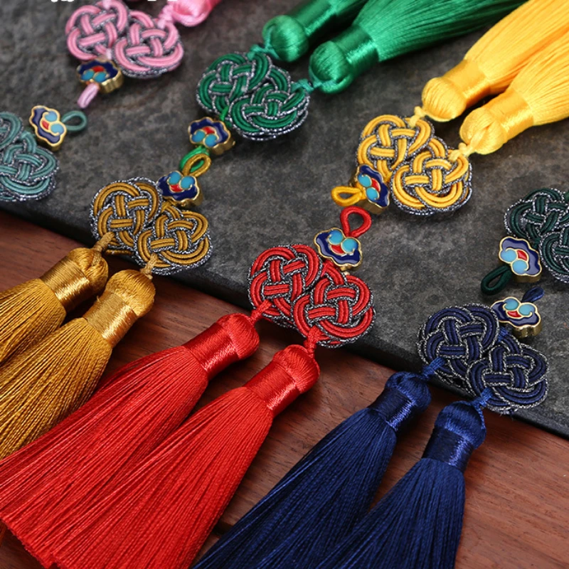 

2PC Double Tassel Jewelry Polyester Decoration Ice Silk Cotton Trim for Sewing Curtains Accessories Pendant DIY Tassel Trim
