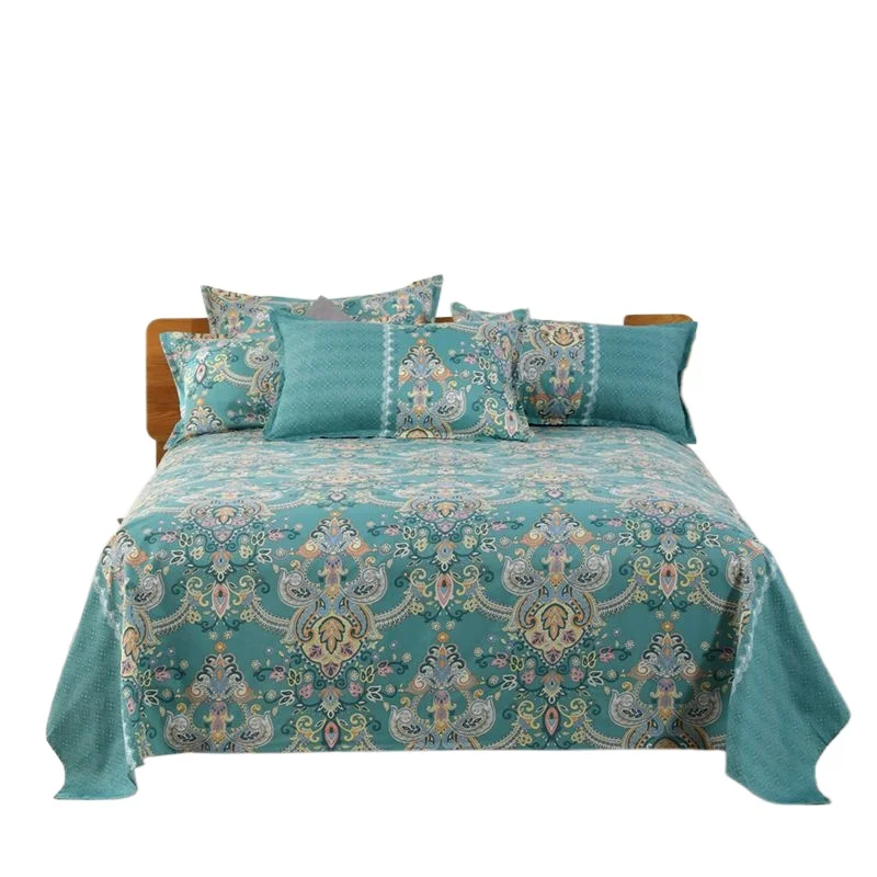 3pcs/Set Home Textile Bed Sheet Set with Pillowcases Cotton Material Lovers Home Room Bedding Flat Sheet Bed Sheet Set