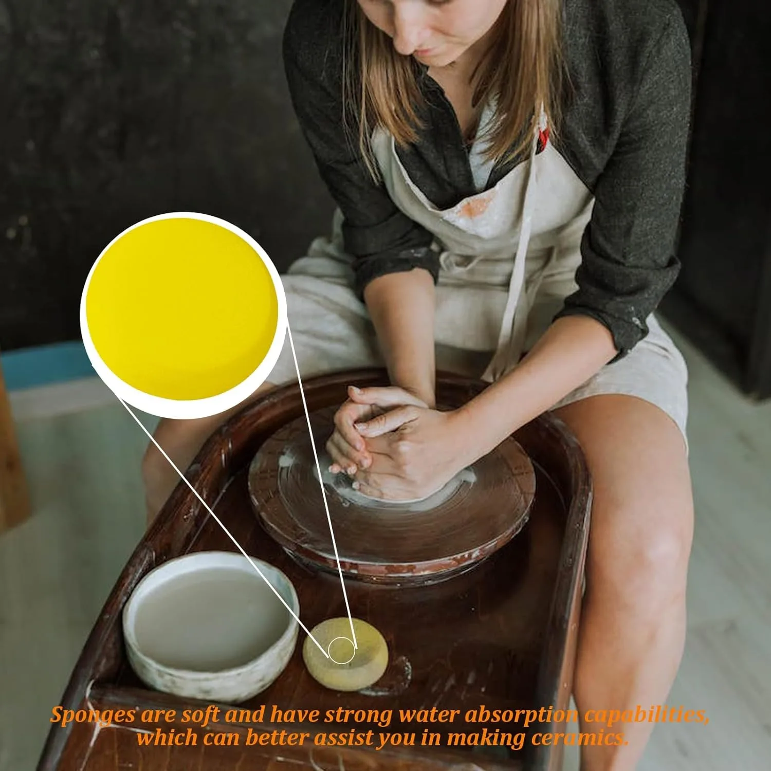 Set 25 Spugnette Da Pittura Rotonde - 7.3cm Per Tempere, Acrilici E Decorazioni - Foto 2