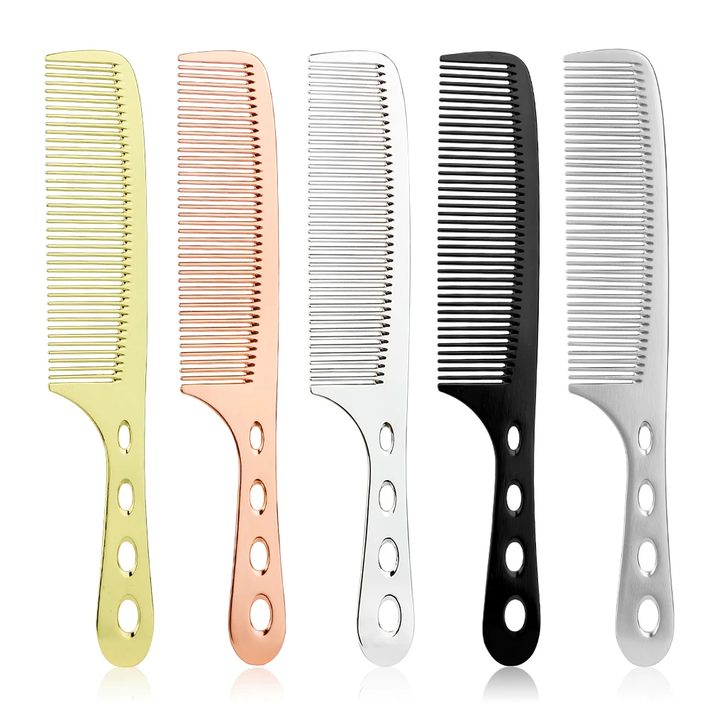 Professioneller Friseurkamm-Set Aus Aluminium, 4-teilig – Inkl. Langer & Kurzer Kamm, Griffkamm (Roségold)