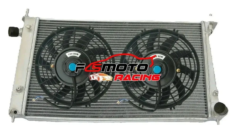 Aluminum Radiator + Fan For 1997-2010 SAAB 9-5/9.5 2.0T 2.3T TURBO 4Cyl B205/B235 16V MT YS3G TTiD 2.3t Aero SE Arc Sedan