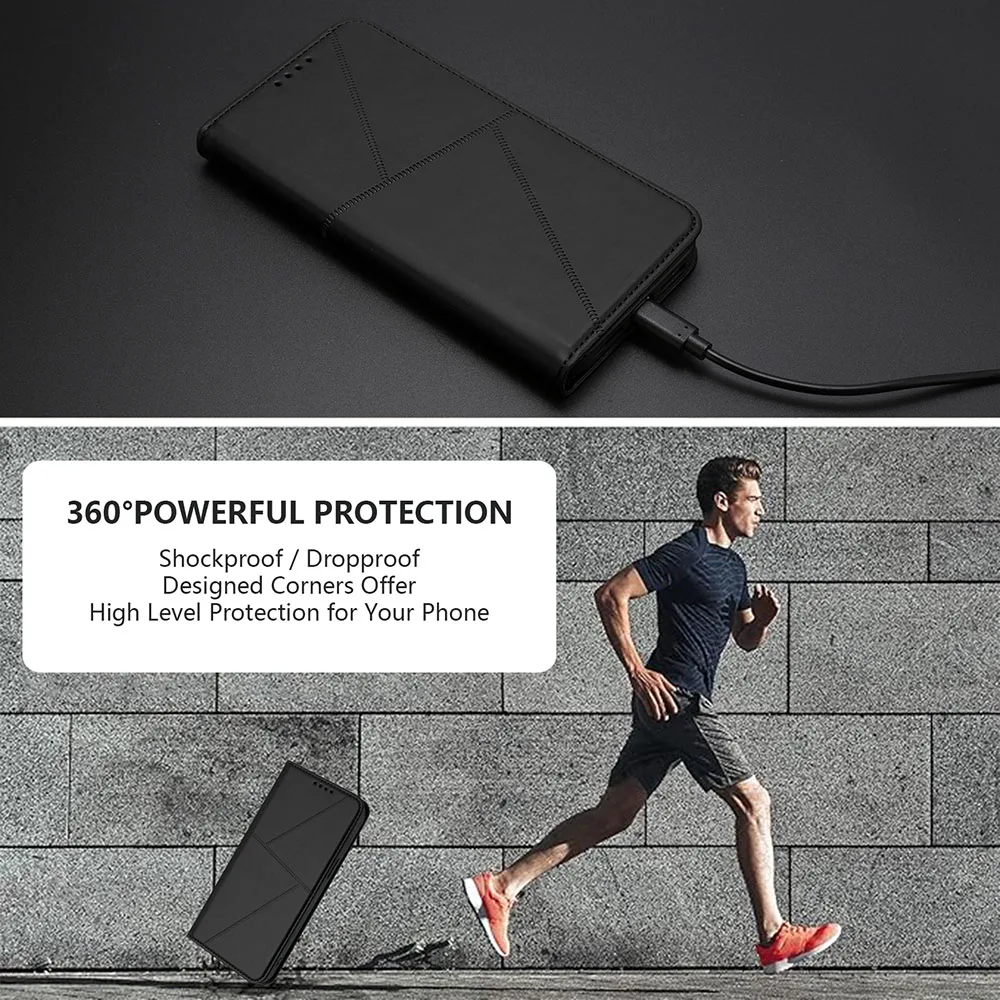 Leather Card Holder Case with Magnetic Back Cover