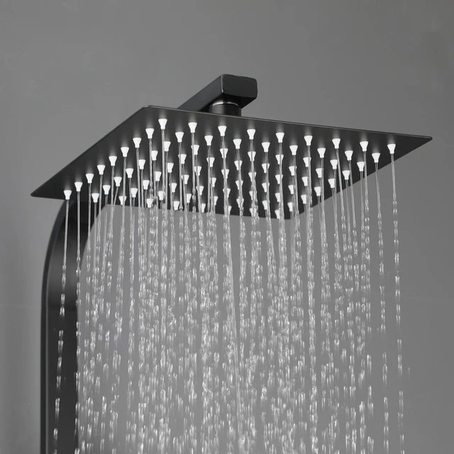 ก๊อกน้ำฝักบัว KEMAIDI สีดำ แบบ 4 ทาง ระบบฝักบัวแบบเรนชาวเวอร์ ผสมน้ำร้อนน้ำเย็น พร้อมหัวฉีดชำระและชั้นวางของในห้องน้ำ 2