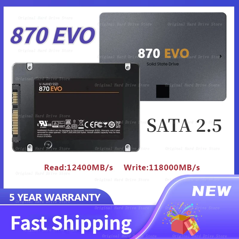 

For Samsung 870 EVO SSD 250GB 500GB 1TB SATA3 2.5 inch 2tb 4tb 8tb Internal Solid State Drive HDD Hard Disk Notebook PC 870 QVO