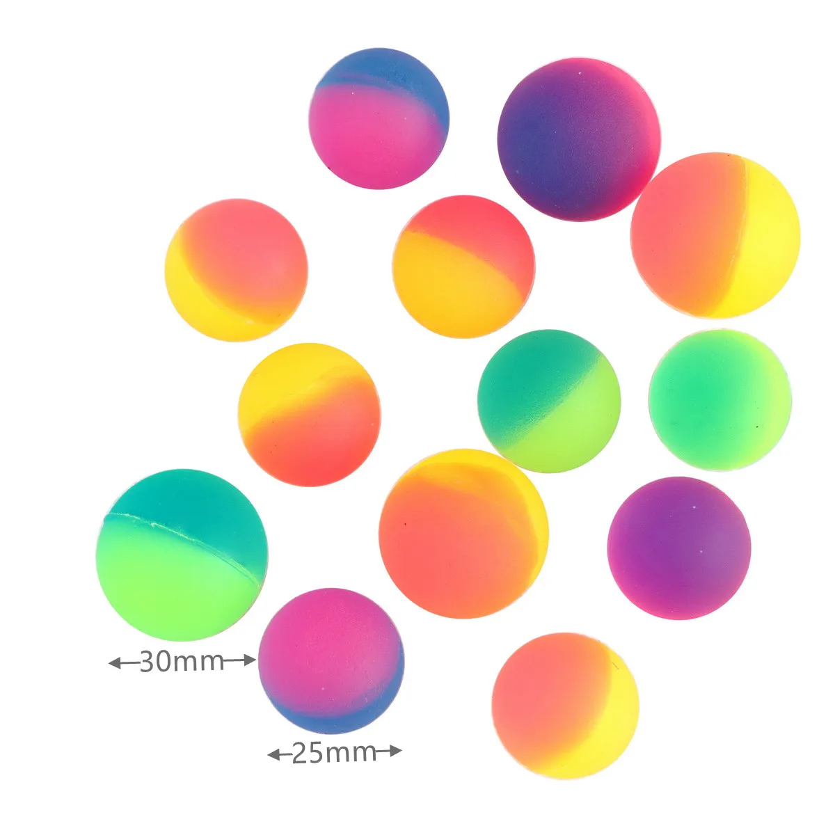 Fun High Bounce Toy Balls Kids Gift Party Favor Decoration Kids Bouncing Ball Pattern  Two-color Bounce Ball Birthday Gift 3