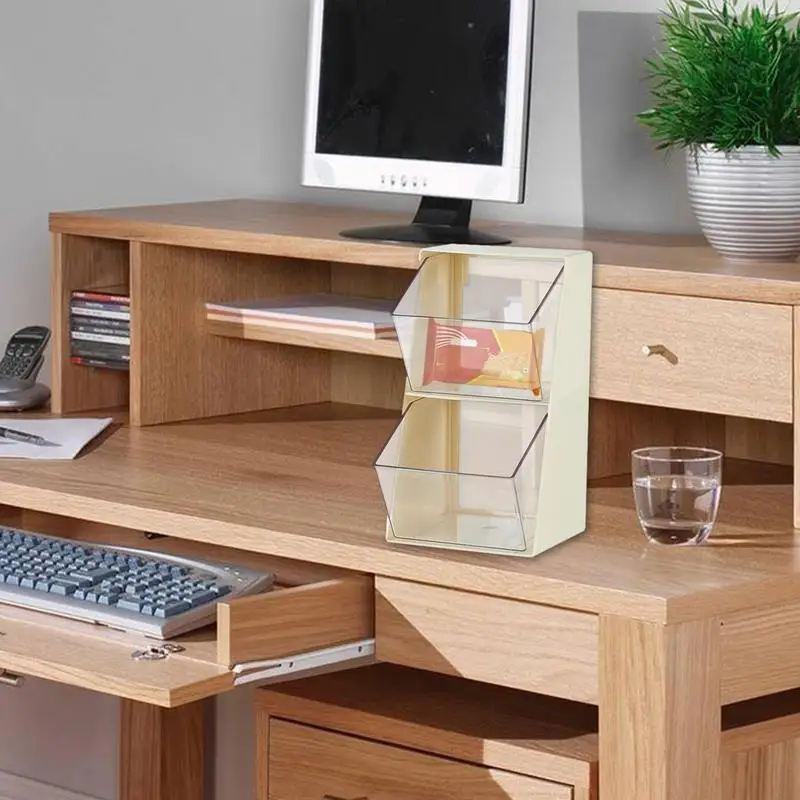 2-Tier Transparent Stackable Tea Bag Display Rack