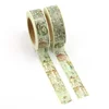 1PC 10M Decorative Retro World Map Washi Tape Paper for Planner Scrapbook Journaling Adhesive Tape 15mmx10m School Supply 4