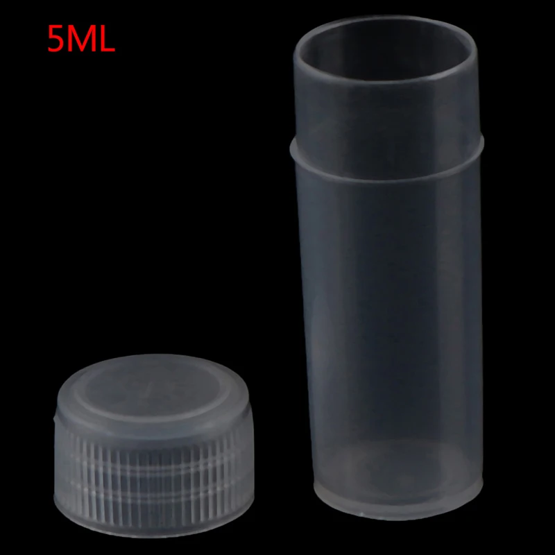 100pcs 5ml Plastic Test Tubes for Office School Chemistry Supplies plastic test tubes