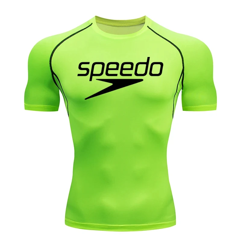 Rash Guard Surfing Swimsuit Men Tight short Sleeve T Shirt UV Swimming