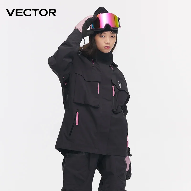 Ski Wear Women Man Hooded Sweater Reflective Trend Wear Thickened Warmth and Waterproof Ski Equipment Suit Waterproof raincoat