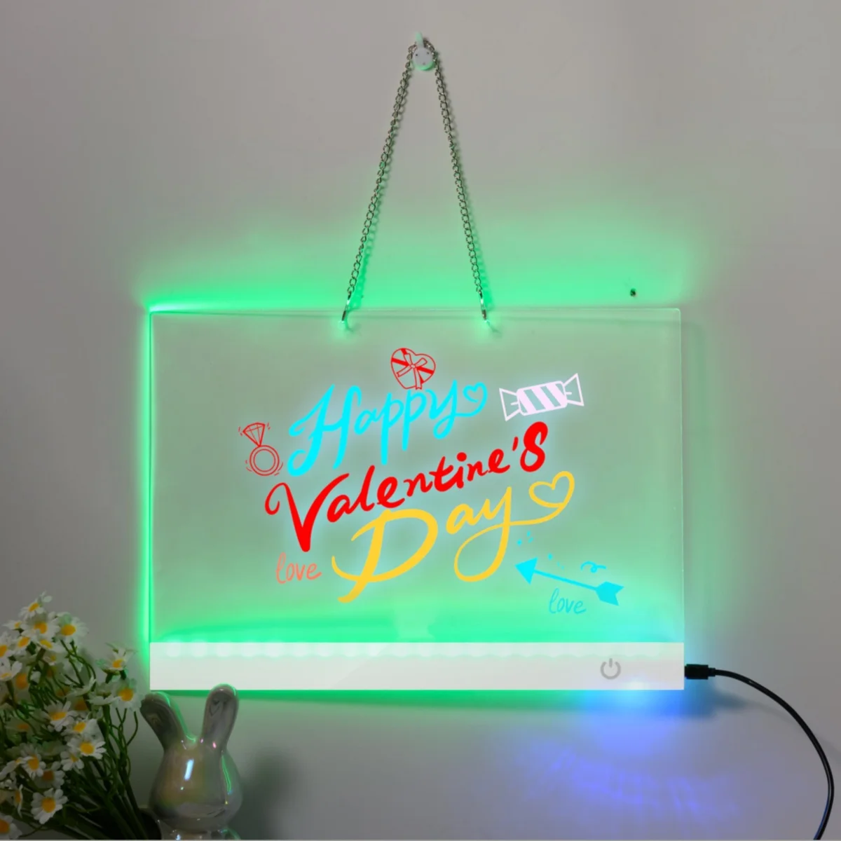 DIY 드로잉 보드 조명 LED 메시지 노트 보드 7색 재작성 가능 발광 야간등 책상 벽걸이 장식 어린이 선물