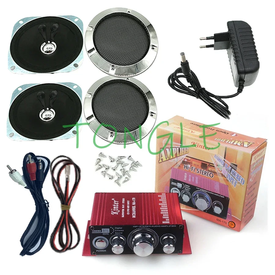 

Hi-Fi Audio Stereo Amplifier Arcade Game Audio Kit 4 Inch Speaker Power Adapter for Raspberry Pi Multi Game PCB Pinball Machine