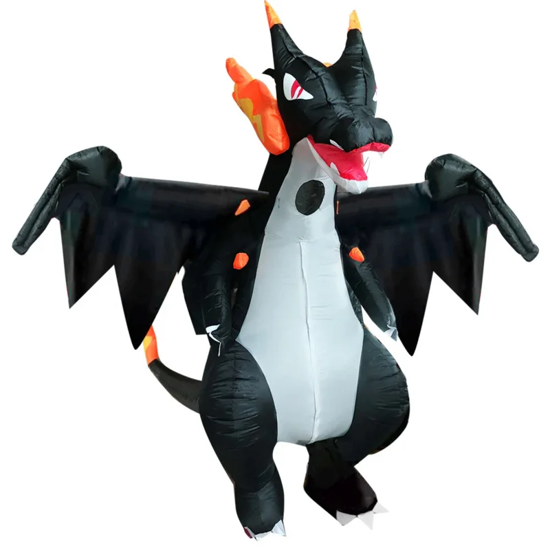 

Animal Cartoon Inflatable Dinosaur Spit Fire costume Dragon Cosplay Adult Clotes Suit Christmas Halloween Carnival Party Uniform