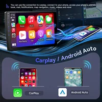 Système multimédia intelligent pour voiture Podofo 10 pouces, lecteur de voiture sans fil CarPlay, système intelligent pour voiture, lecture de vidéos YouTube, lien miroir, FM RDS 2-Din 4