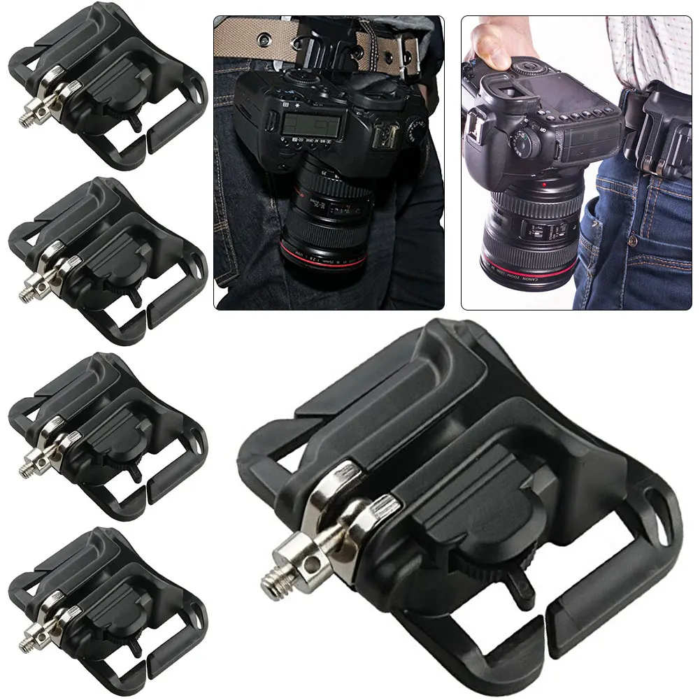 5개 DSLR 카메라용 고속 홀스터 행거 허리 벨트 버클 버튼 마운트 클립