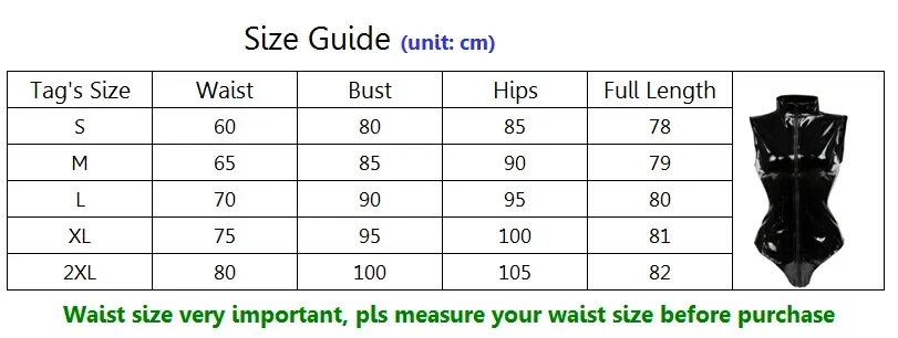 Women Sexy Latex Wet Look Front Zip Vinyl Bodysuit Teddy PVC Catsuit Night Clubwear