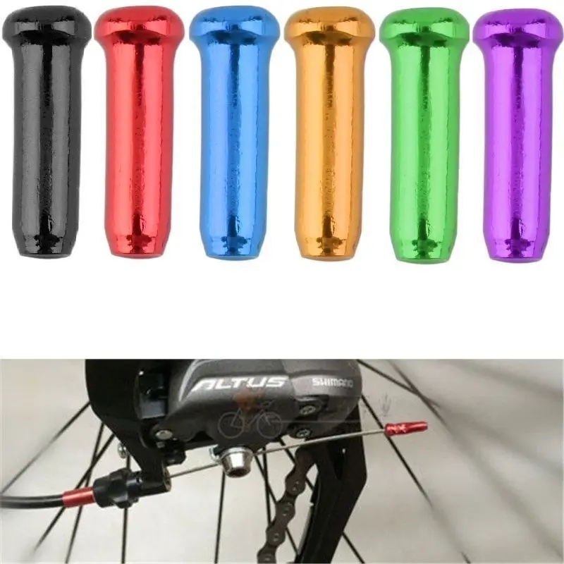 50pcs Bicycle Brake Shifter Inner Cable Tips Crimps for Mtb Aluminium Alloy Bicycle Brake Wire Terminal Housing Ferrules