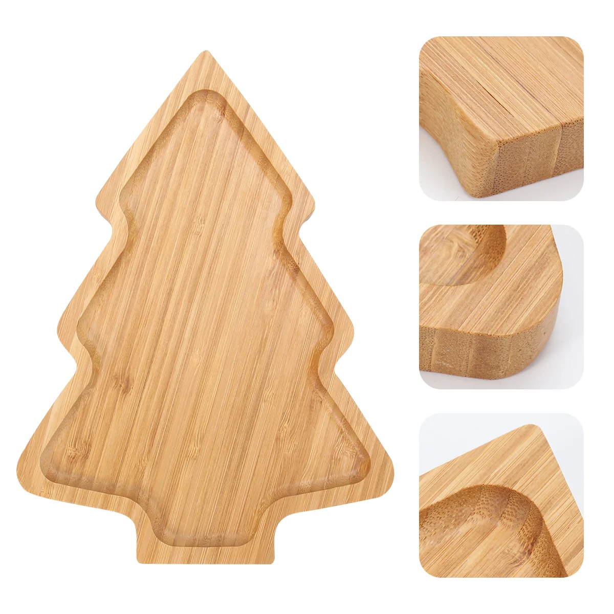 

Christmas Wooden Dish Service Plate Cartoon Home Dish Bamboo Christmas Tree Tray Plate for Food Appetizers Desserts Snacks Sushi