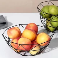 Fruit Bowl Washing Fruit Hollow Drain Basket Iron Fruit Basket Living Room Coffee Table Fruit Plate Snack Storage Baskets 5