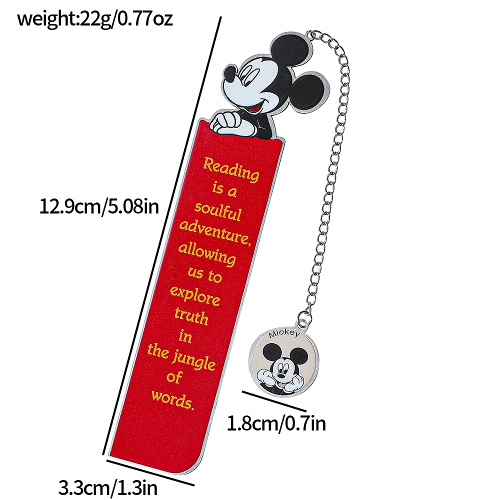 Metal bookmark stationery supplies for book lovers Mickey Minnie patterned text bookmark made of stainless steel