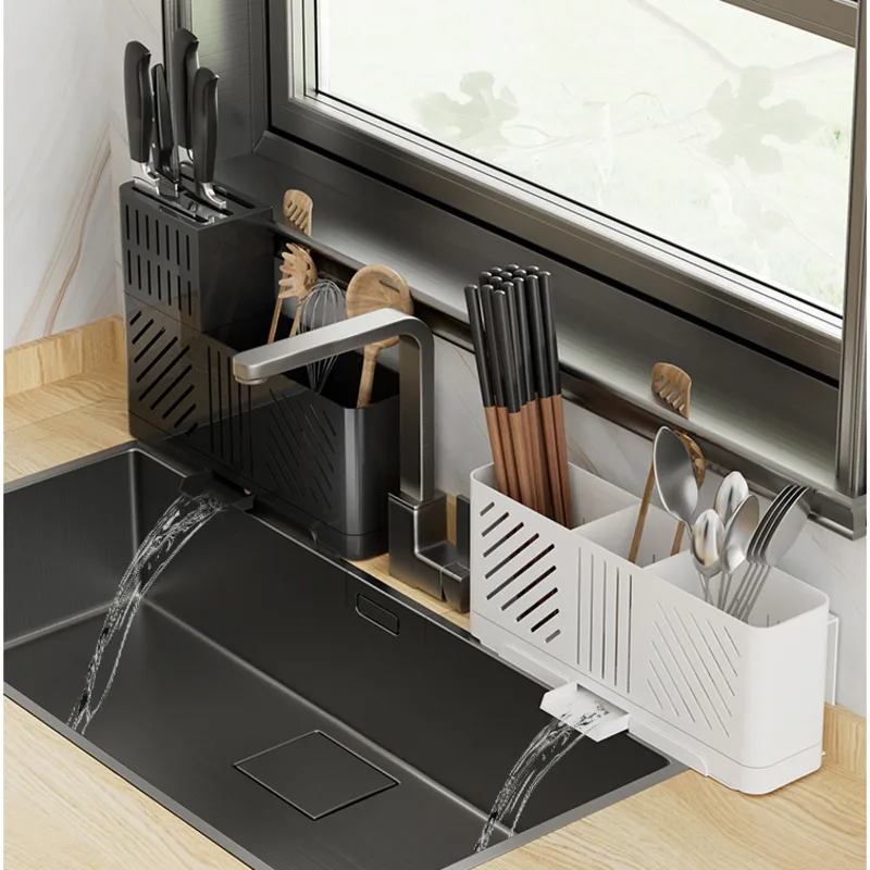 

Spoon Holder Wall Hanging Utensils For Kitchen Partition Cutlery Holder Moisture-proof Storage Rack Thickened Stainless Steel