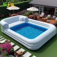 16ft-5m Large Family Party Outdoor Inflatable Sofa Pool Two in One Sofa & Pool Luxury Lounge Chair Swimming Pool for Kid Adults 2