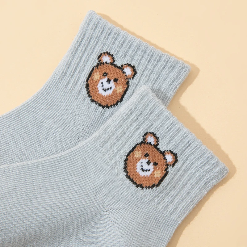 10 Pairs Cartoon Bear Patterned Baby Socks for Boys And Girls Versatile Comfortable Daily Wear Socks 6