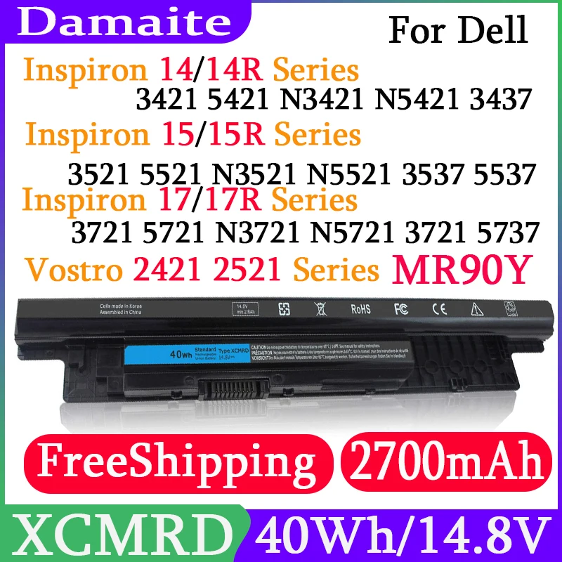 Аккумулятор XCMRD для ноутбука Dell Inspiron 15 3000 Series 3542 3543 17 3721 3737 15R 5537 17R 5737 14 3421 14R 5421 Latitude 3540