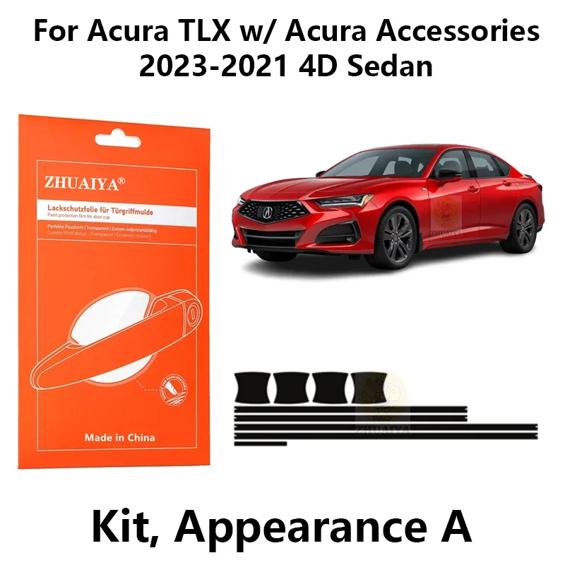 

ZHUAIYA Door Edge Guards Door Handle Cup Paint Protection Film TPU PPF For Acura TLX w/ Acura Accessories 2023-2021 4D Sedan