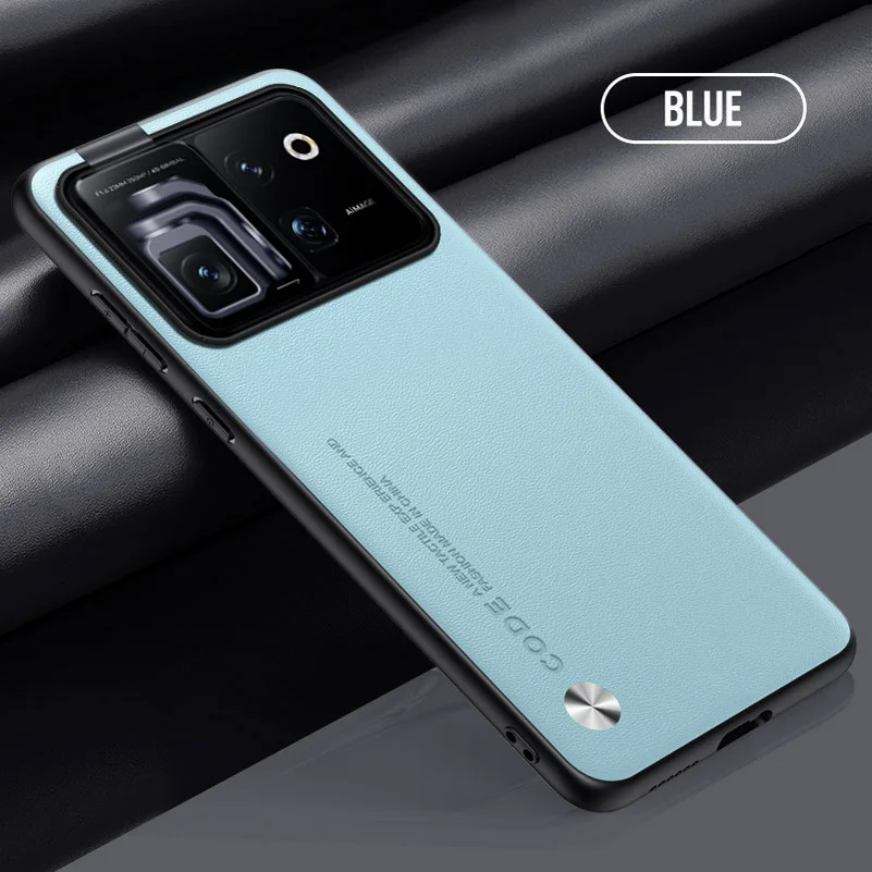 Premium Plain Leather Drop-Resistant Protective Phone Case