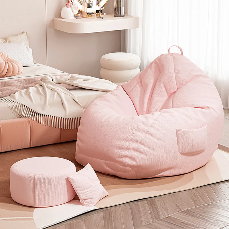 Chair With Filler Lazy Sofa Bean Bag Kids Filling Adults Bedroom Bean Bag  Sofa Fluffy Single Nordic Sitzsack Home Furniture - AliExpress