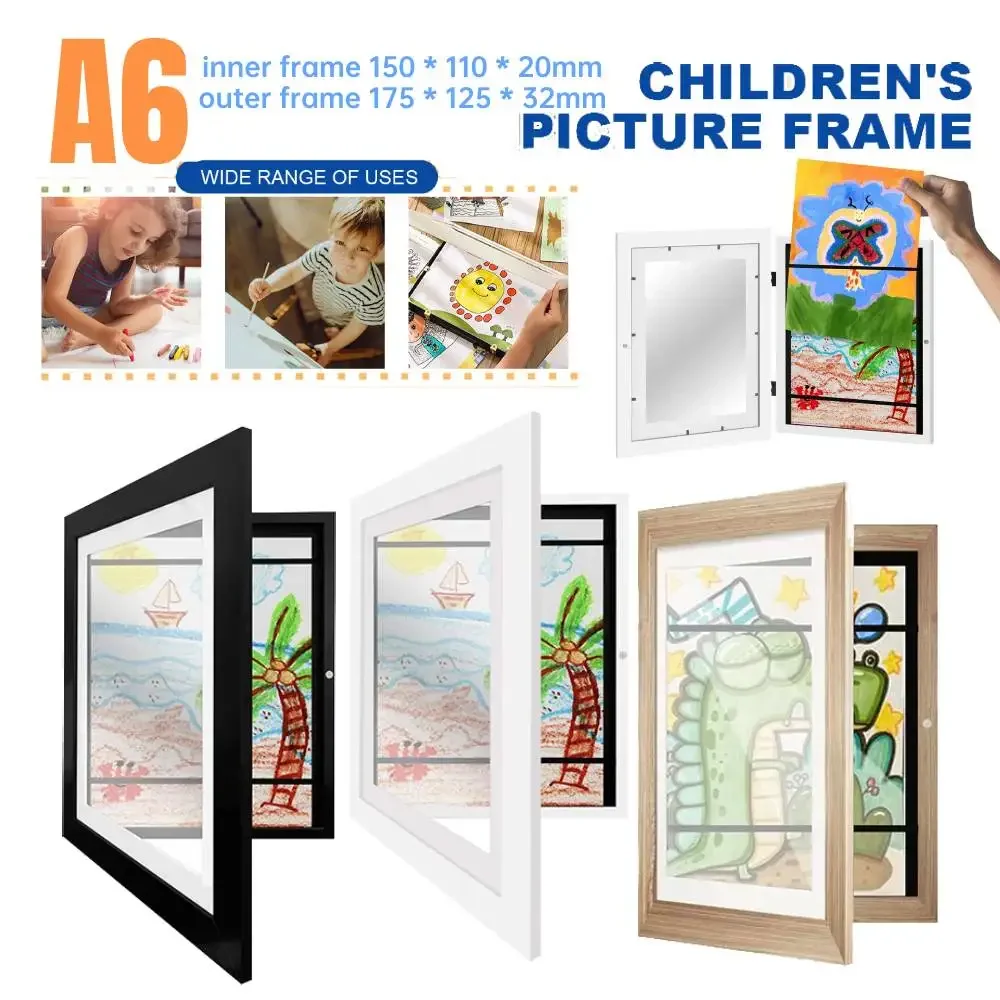 Children Art Frames Magnetic A6 Changeable Kids Frametory for Photo Drawing Paintings Pictures Display Storing Photo Frame