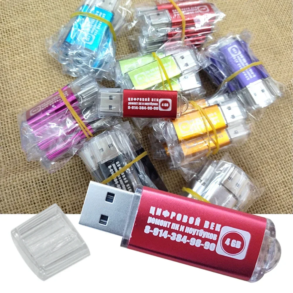 50 개/로트 usb 플래시 드라이브 2.0 고속 cle usb 무료 회사 로고 usb 메모리 스틱, 256MB 2GB 1GB 16GB 64GB 8GB 펜 드라이브 선물