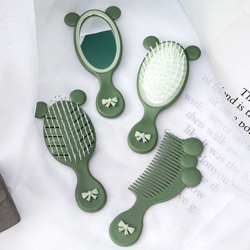 Description Picture 2 of itemCute Girl Hair Comb And Mirror Set Portable Air Bag Comb Head Meridians Massage To Relax Cosmetic Tools