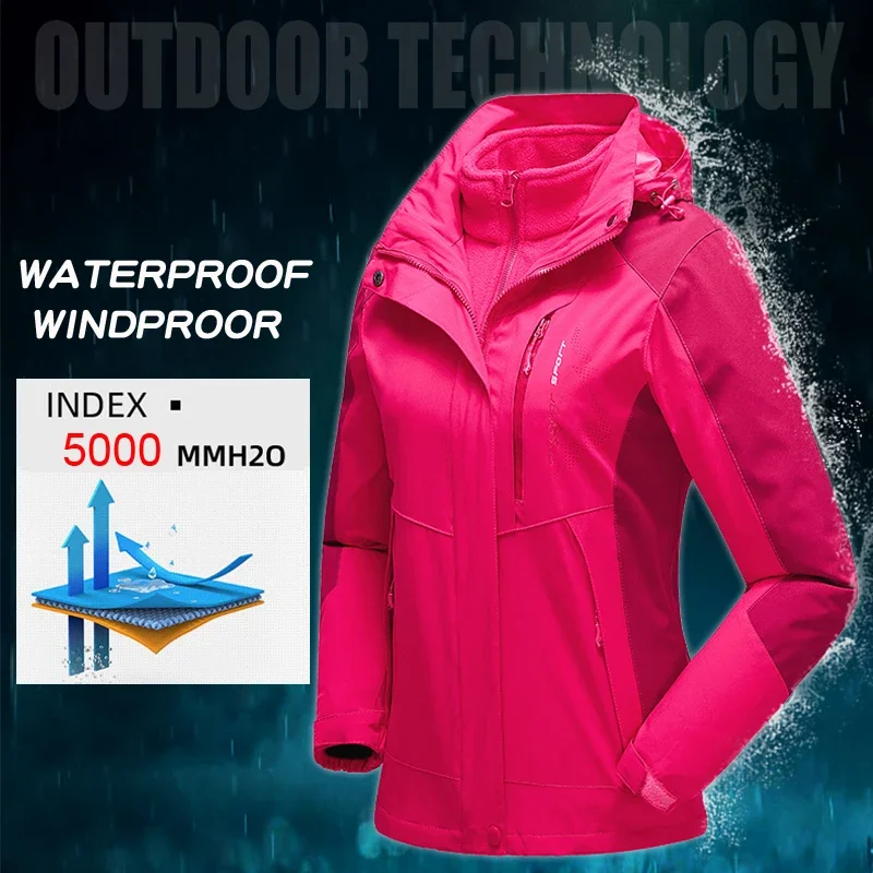 Thermal winter ski suit windproof waterproof fleece jacket for women snowboard overalls