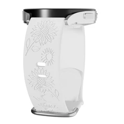Sunflower Engraved Silicone Band - Universal Fit for Active 2 40-44mm (Sunflower 6)