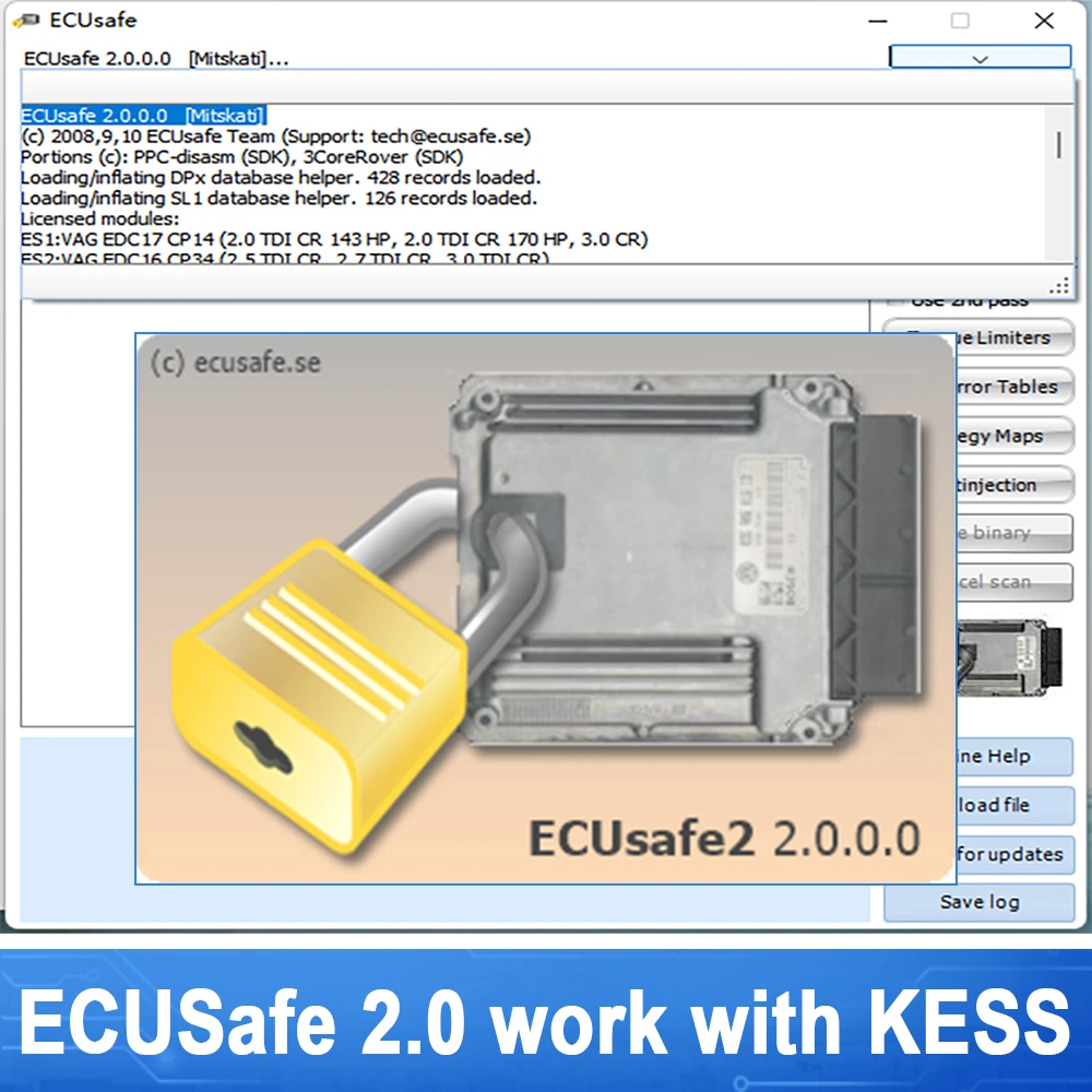 ECU alat diagnostik ECUSafe 2.0 ECU ECM 2.0, perangkat lunak CD DVD untuk mobil dan truk CD USB bekerja dengan KESS