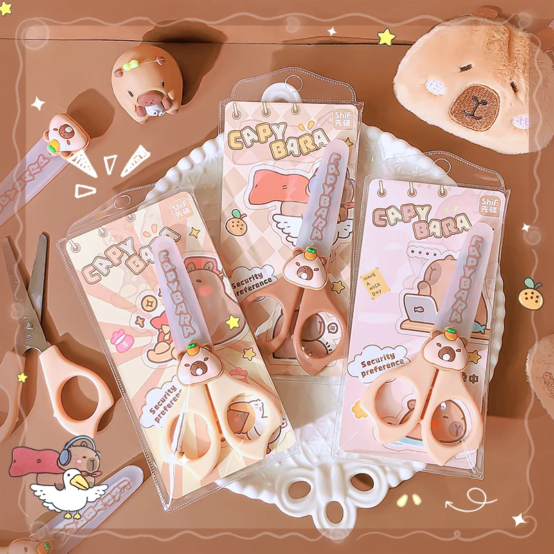 Stationery Scissors Pretty School Useful Back to School Cute Capybara Mini for DIY Children's