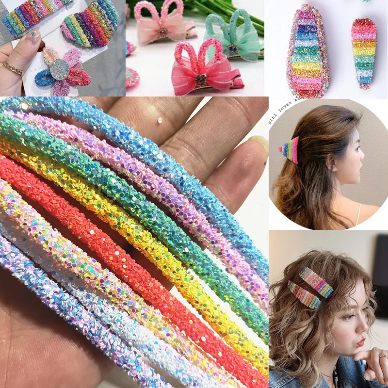 1Yard 6mm Glitter Sequins Rhinestones Soft Tube Cord Rope String for DIY Clothing Shoes Hat Jewelry Bracelet Party Decoration