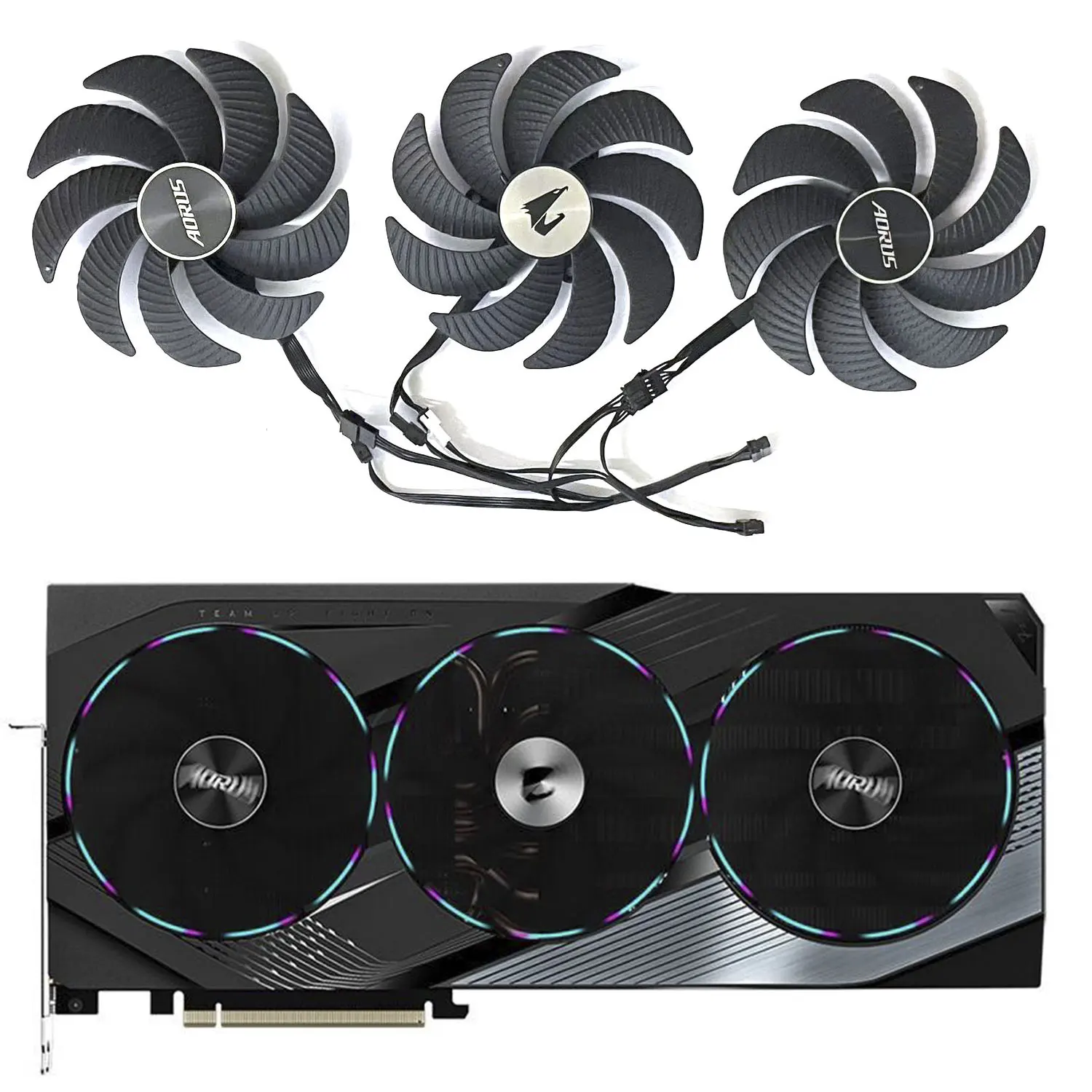 Ventola Grafica Muslimate Dc12V 0.65A 4Pin Per Gigabyte Aorus Geforce Rtx 4090 Rtx 4080 Rtx 4070 Ti Master