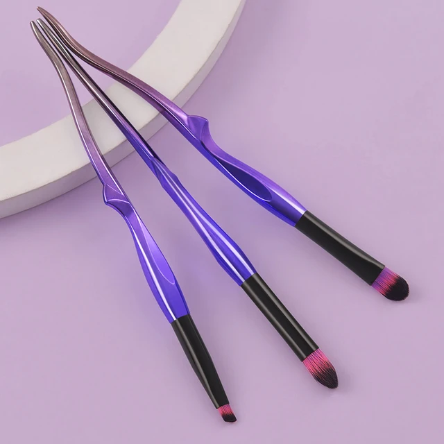 SAIANTTH Curve High Heels 3pcs Eyes Makeup Brushes Set: Professional Cosmetic Tools at an Exceptional Price!